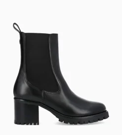 FREE LANCE Paris Bottine chelsea à talon - Jade 45 - Cuir de veau lisse brillant - Noir Best