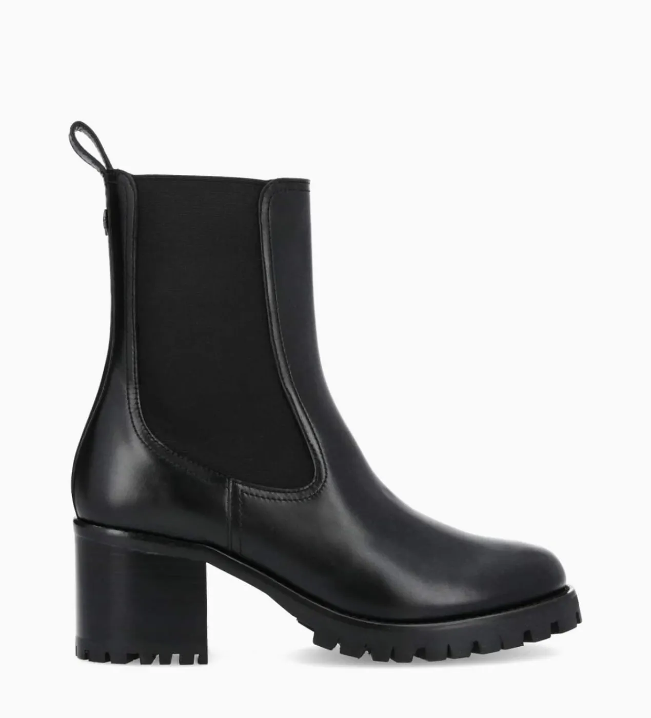 FREE LANCE Paris Bottine chelsea à talon - Jade 45 - Cuir de veau lisse brillant - Noir Best