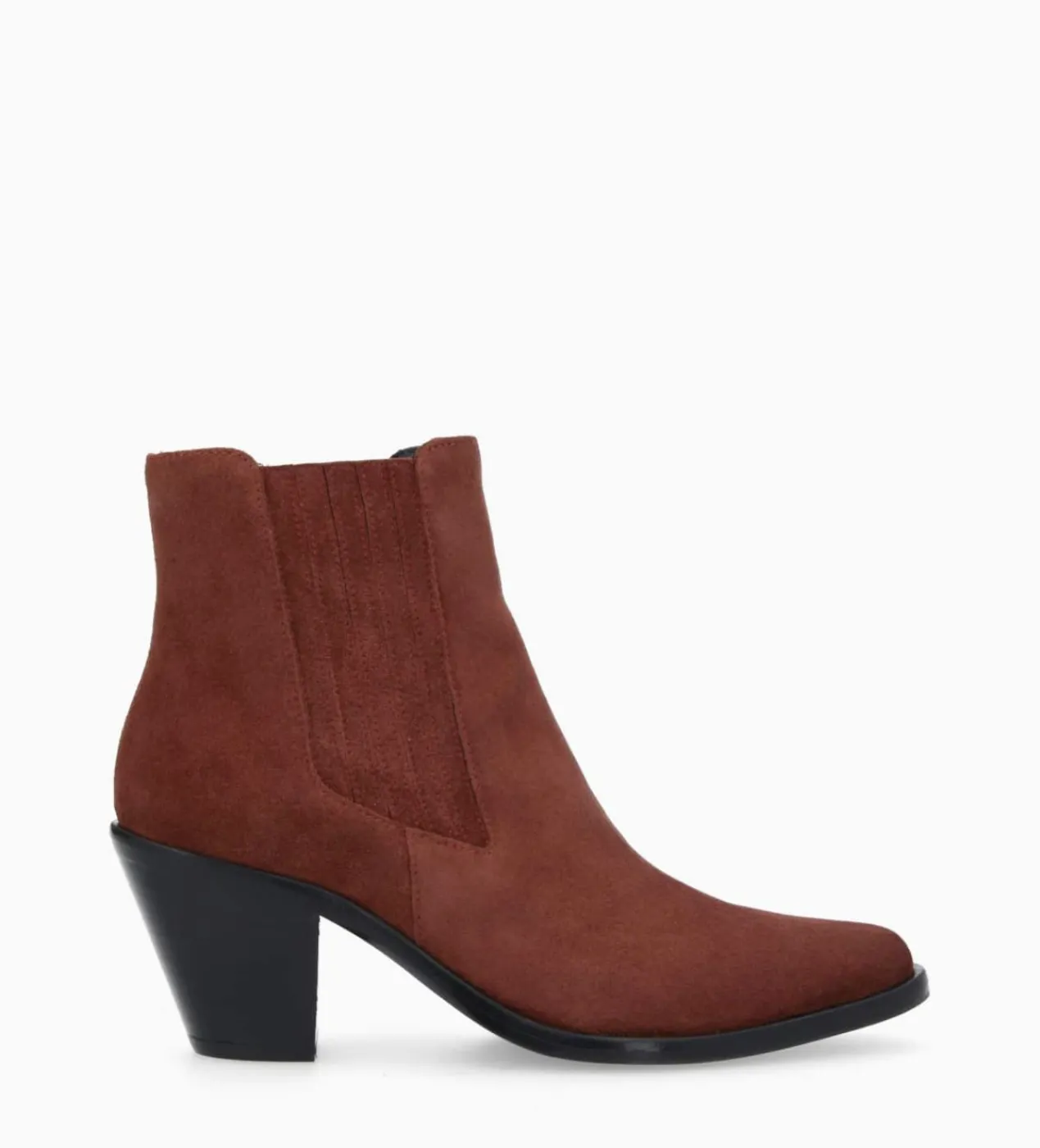 FREE LANCE Paris Bottine chelsea à talon - Jane 70 - Cuir velours - Grenat Best Sale
