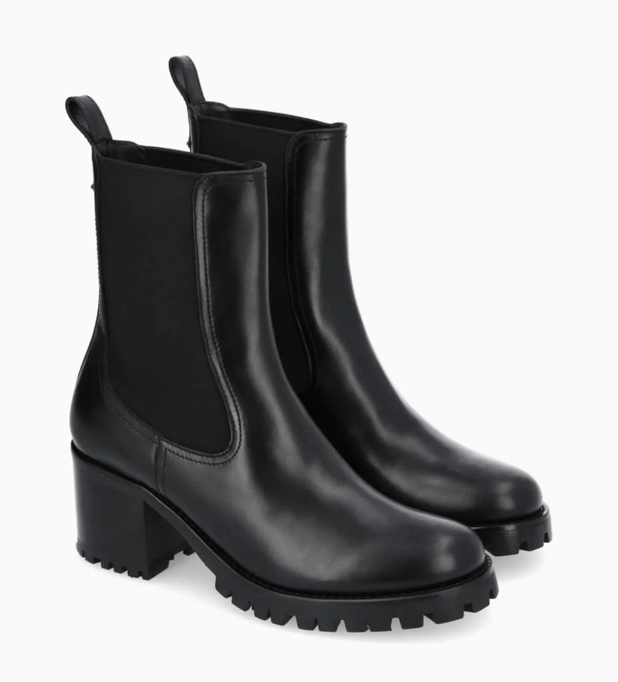FREE LANCE Paris Bottine chelsea à talon - Jade 45 - Cuir de veau lisse brillant - Noir Best