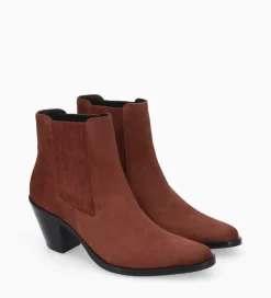 FREE LANCE Paris Bottine chelsea à talon - Jane 70 - Cuir velours - Grenat Best Sale