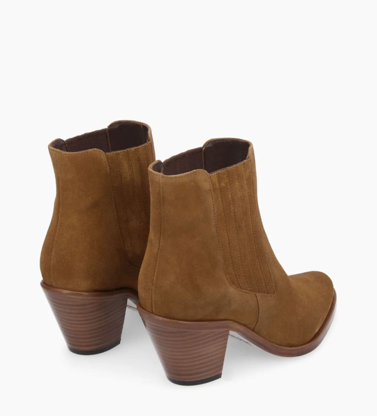 FREE LANCE Paris Bottine chelsea à talon - Jane 70 - Cuir velours - Sienna Discount