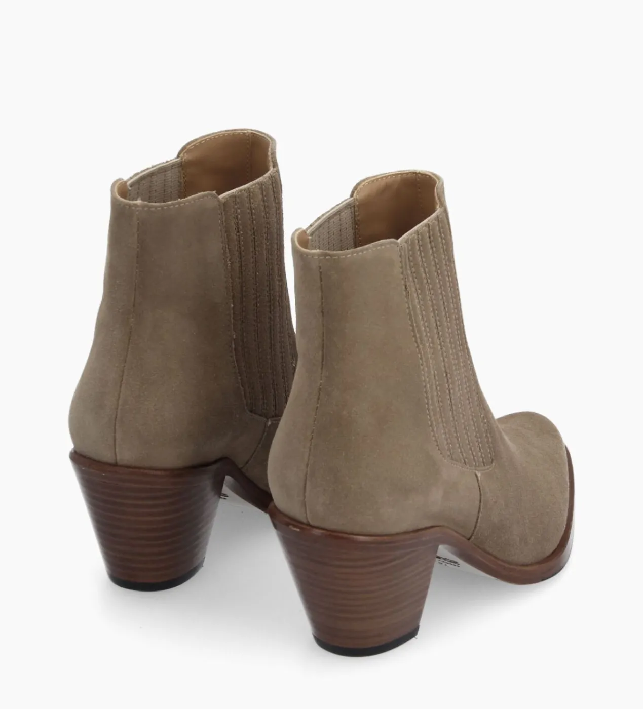 FREE LANCE Paris Bottine chelsea à talon - Jane 70 - Cuir velours - Grège New