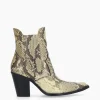 FREE LANCE Paris Bottine chelsea à talon - Sandy 80 - Cuir imprimé serpent - Naturel Flash Sale