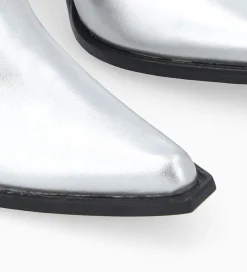 FREE LANCE Paris Bottine chelsea à talon - Sandy 80 - Cuir imprimé crocodile/Cuir métallisé - Argent Cheap