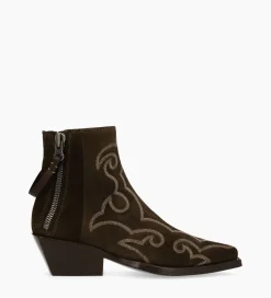 FREE LANCE Paris Bottine Western - Calamity 40 - Cuir velours - Marron foncé Marronfoncé Fashion