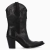 FREE LANCE Paris Bottine western à talon - Andy 80 - Cuir de veau lisse mat - Noir Sale