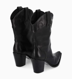 FREE LANCE Paris Bottine western à talon - Andy 80 - Cuir de veau lisse mat - Noir Sale