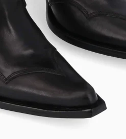 FREE LANCE Paris Bottine western à talon - Andy 80 - Cuir de veau lisse mat - Noir Sale