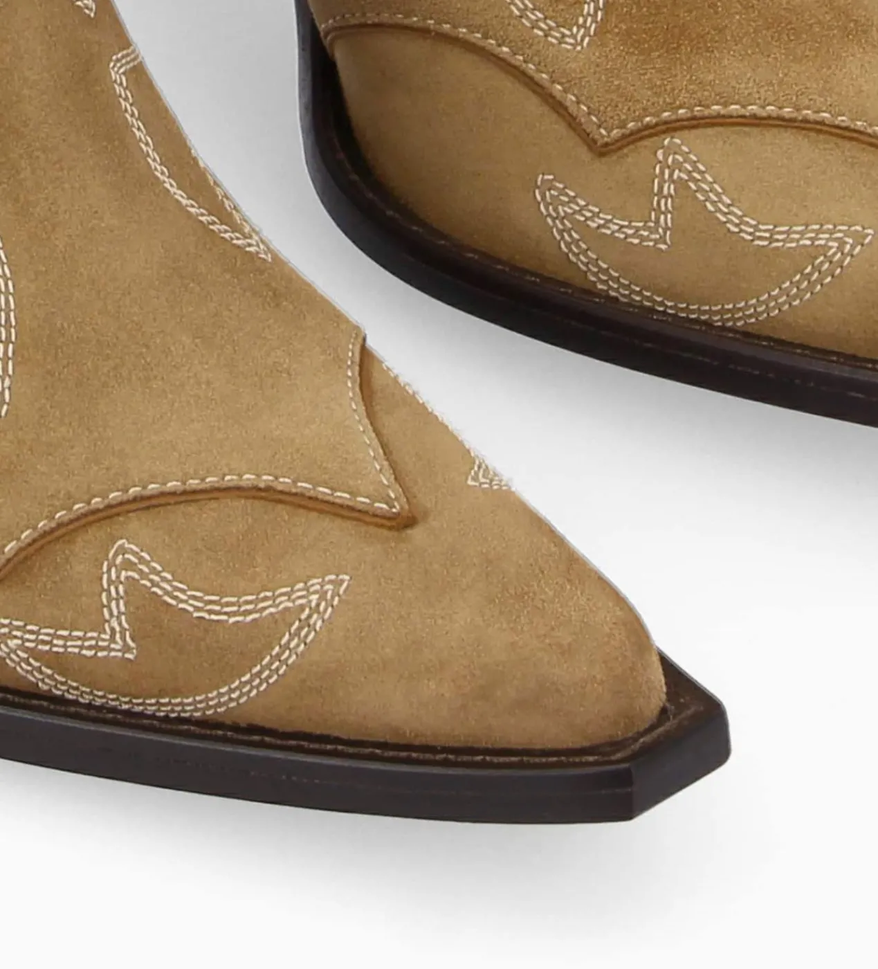 FREE LANCE Paris Bottine western brodée à talon - Andrea 80 - Cuir velours - Sienna Fashion