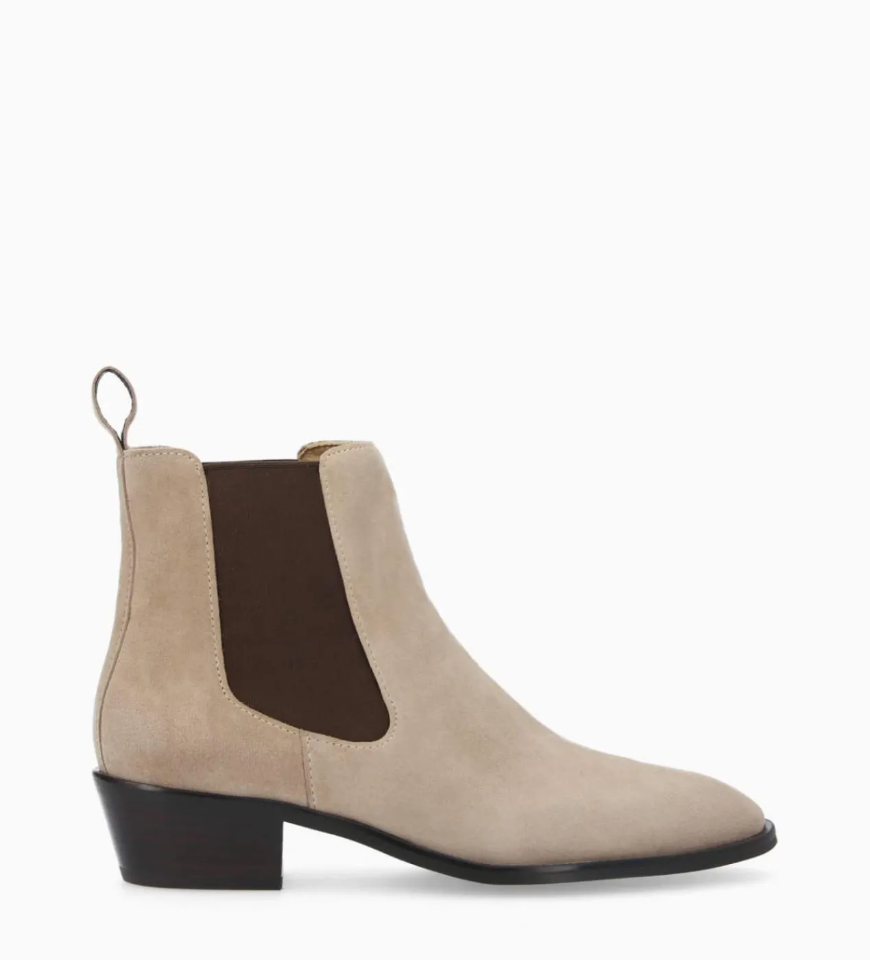 FREE LANCE Paris Bottine western chelsea - Kim 40 - Cuir velours - Taupe Cheap