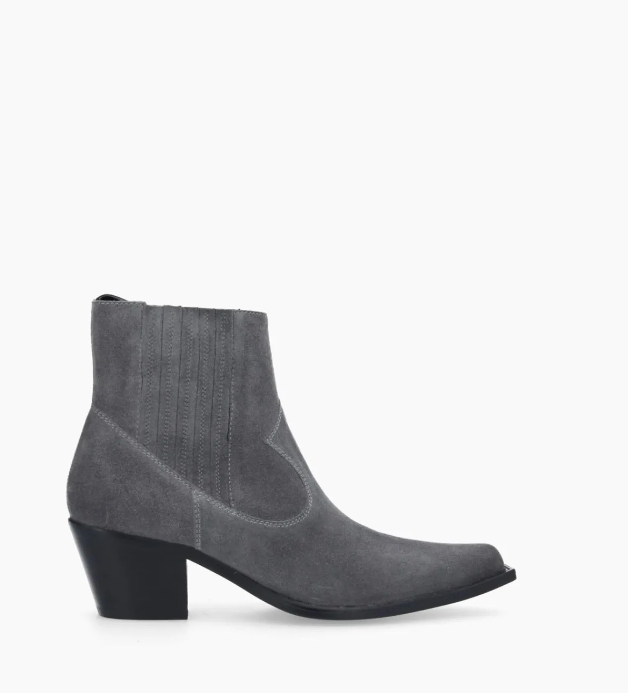FREE LANCE Paris Bottine western chelsea - Sibelle 50 - Cuir velours - Stone Sale