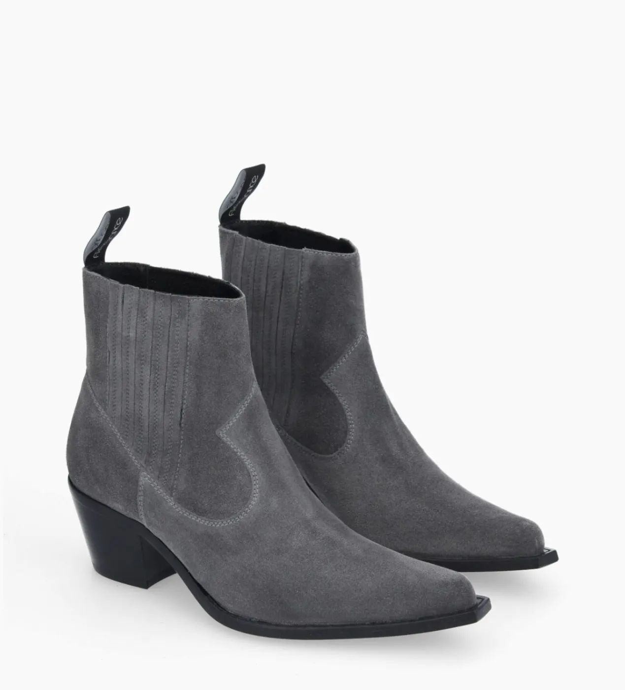 FREE LANCE Paris Bottine western chelsea - Sibelle 50 - Cuir velours - Stone Sale