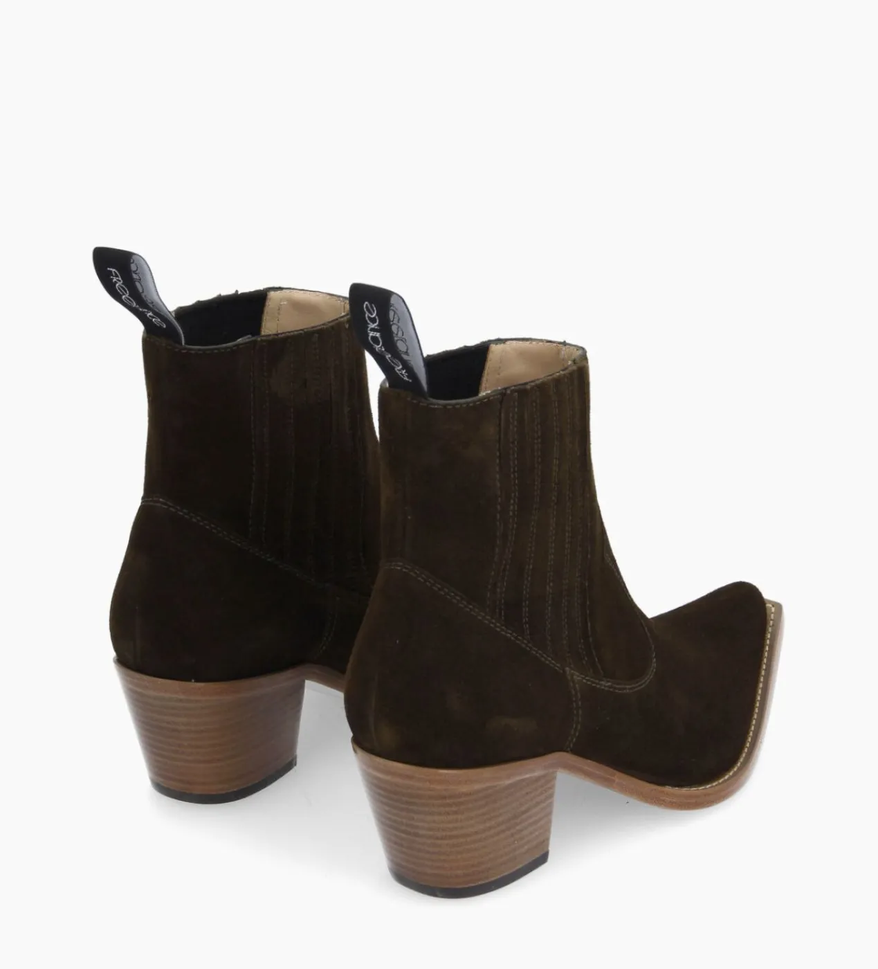 FREE LANCE Paris Bottine western chelsea - Sibelle 50 - Cuir velours - Vert olive Vertolive Cheap