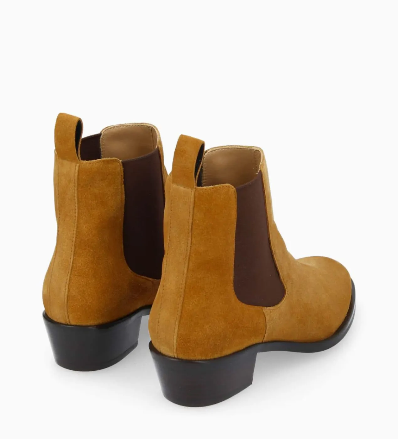 FREE LANCE Paris Bottine western chelsea - Kim 40 - Cuir velours - Caramel Best Sale