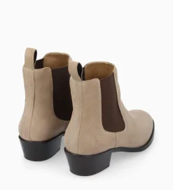 FREE LANCE Paris Bottine western chelsea - Kim 40 - Cuir velours - Taupe Cheap