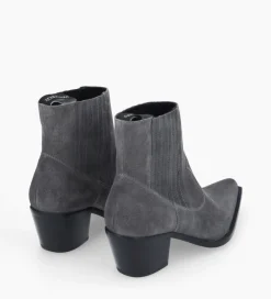 FREE LANCE Paris Bottine western chelsea - Sibelle 50 - Cuir velours - Stone Sale