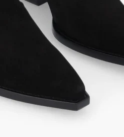 FREE LANCE Paris Bottine western chelsea - Calamity 40 - Cuir velours - Noir Flash Sale