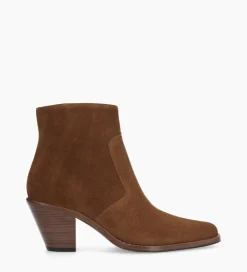 FREE LANCE Paris Bottine western zippée - Jane 7 - Cuir velours - Marron Cheap