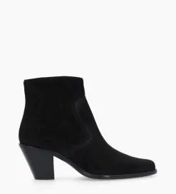 FREE LANCE Paris Bottine western zippée - Jane 7 - Cuir velours - Noir Outlet