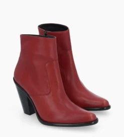 FREE LANCE Paris Bottine western zippée - Jane 9 - Cuir lisse - Rouge Sale