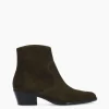 FREE LANCE Paris Bottine western zippée à talon - Jane 5 - Cuir velours - Kaki Discount