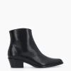 FREE LANCE Paris Bottine western zippée à talon - Jane 5 - Cuir lisse - Noir Hot