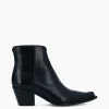 FREE LANCE Paris Bottine western zippée à talon - Sadie 50 - Cuir de veau lisse brillant - Noir Best