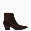 FREE LANCE Paris Bottine western zippée à talon - Sadie 50 - Cuir velours - Marron foncé Marronfoncé Hot