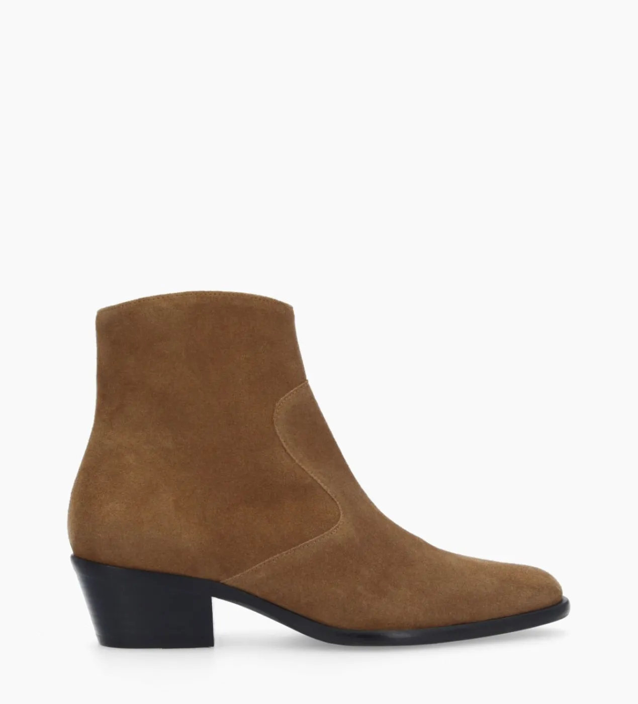 FREE LANCE Paris Bottine western zippée à talon - Jane 5 - Cuir velours - Sienna Shop