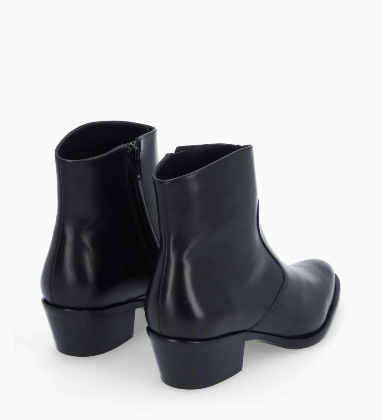 FREE LANCE Paris Bottine western zippée à talon - Jane 5 - Cuir lisse - Noir Hot