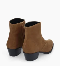 FREE LANCE Paris Bottine western zippée à talon - Jane 5 - Cuir velours - Sienna Shop