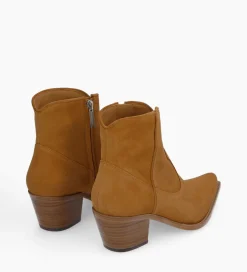 FREE LANCE Paris Bottine western zippée à talon - Sadie 50 - Cuir velours - Biscuit Store