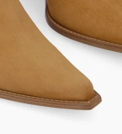 FREE LANCE Paris Bottine western zippée à talon - Sadie 50 - Cuir velours - Biscuit Store