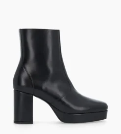 FREE LANCE Paris Bottine zippée à talon - Carlotta 70 - Cuir lisse - Noir Best Sale