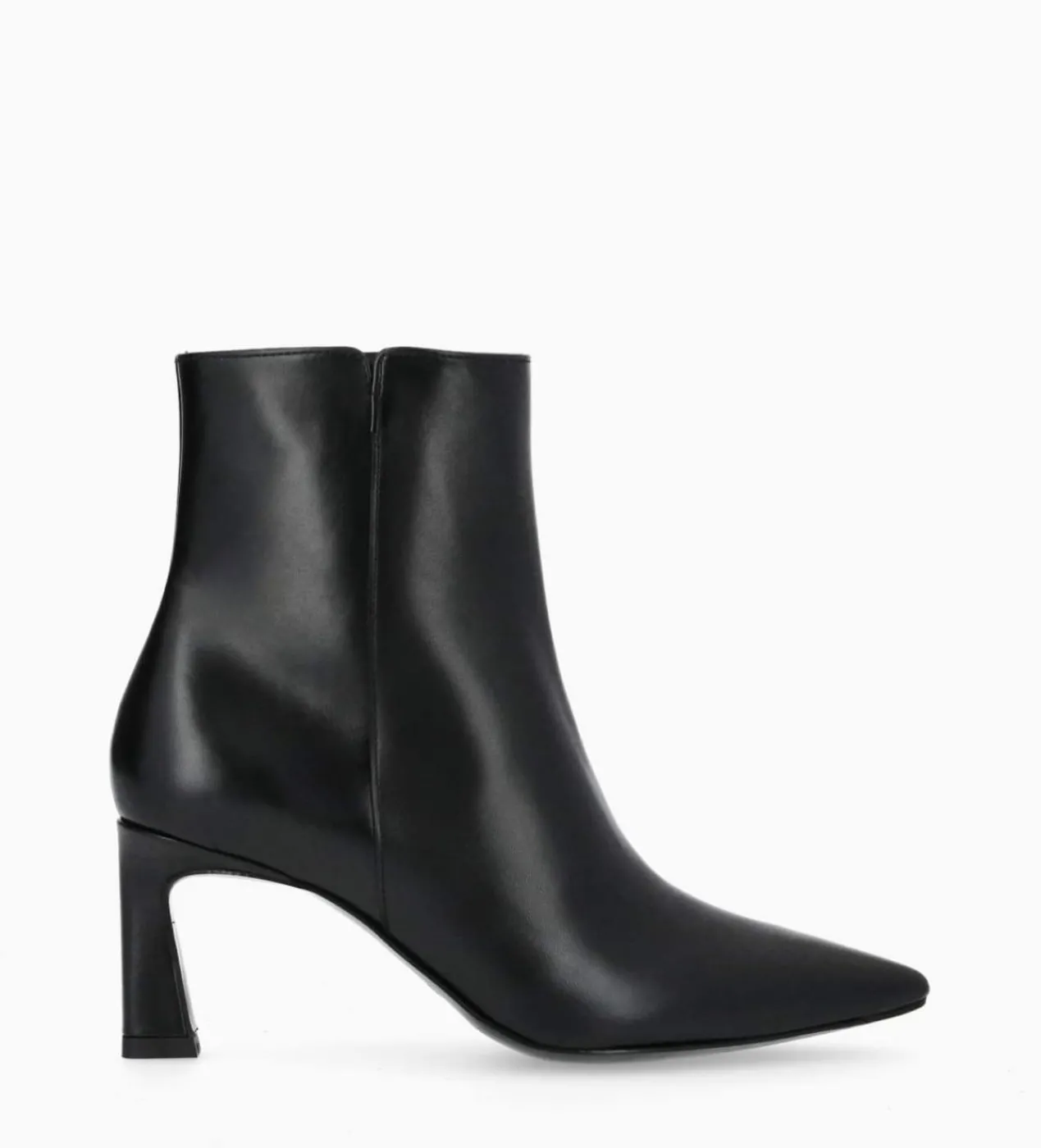 FREE LANCE Paris Bottine zippée à talon - Cathleen 65 - Cuir de veau lisse brillant - Noir Flash Sale