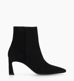 FREE LANCE Paris Bottine zippée à talon - Cathleen 65 - Cuir velours - Noir Best