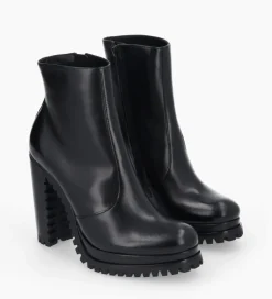 FREE LANCE Paris Bottine zippée à talon - Lery 7 - Cuir lisse - Noir Fashion