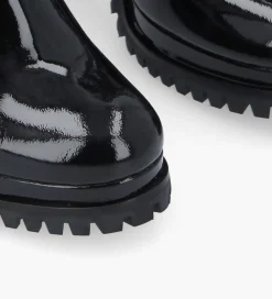 FREE LANCE Paris Bottine zippée à talon - Lery 7 - Cuir vernis - Noir Discount