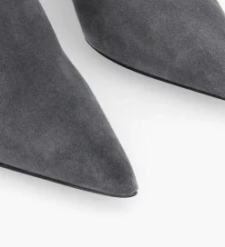 FREE LANCE Paris Bottine zippée à talon compensé - Florence 70 - Cuir velours - Stone Clearance