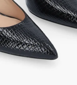 FREE LANCE Paris Escarpin à bout pointu - Forel 70 - Cuir verni imprimé serpent - Noir Sale