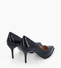 FREE LANCE Paris Escarpin à bout pointu - Jamie 70 - Cuir verni imprimé serpent - Noir Sale