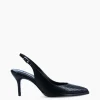 FREE LANCE Paris Escarpin à bride arrière - Jamie 70 - Cuir imprimé python - Noir Hot