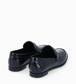FREE LANCE Paris Mocassin - Anaïs - Cuir imprimé crocodile verni - Noir Shop