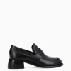 FREE LANCE Paris Mocassin à talon à bout carré - Anaïs 50 - Cuir de veau lisse brillant- Noir Cheap