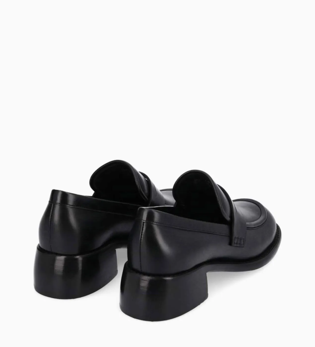 FREE LANCE Paris Mocassin à talon à bout carré - Anaïs 50 - Cuir de veau lisse brillant- Noir Cheap