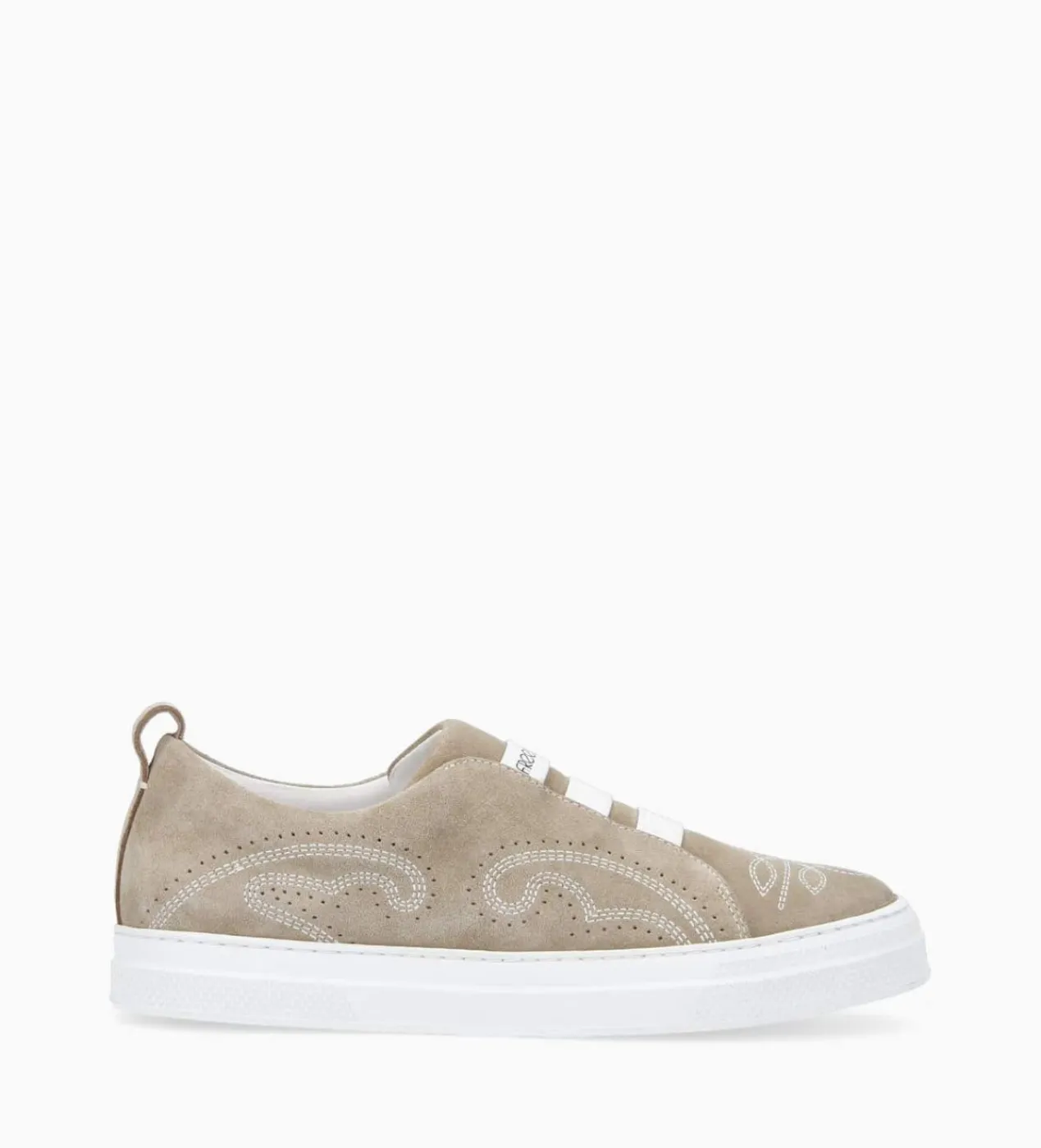 FREE LANCE Paris Sneaker - Panic - Cuir velours - Grège Clearance