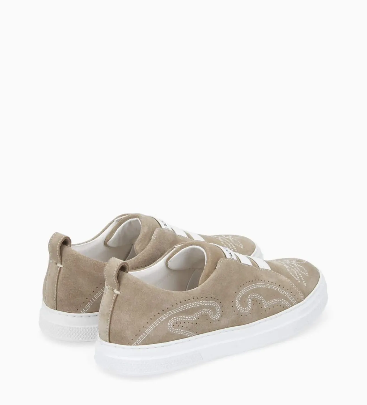 FREE LANCE Paris Sneaker - Panic - Cuir velours - Grège Clearance